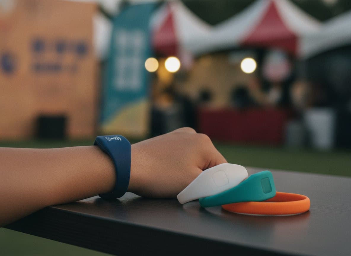 矽膠 RFID 手環，柔軟耐用，晶片內嵌於錶帶