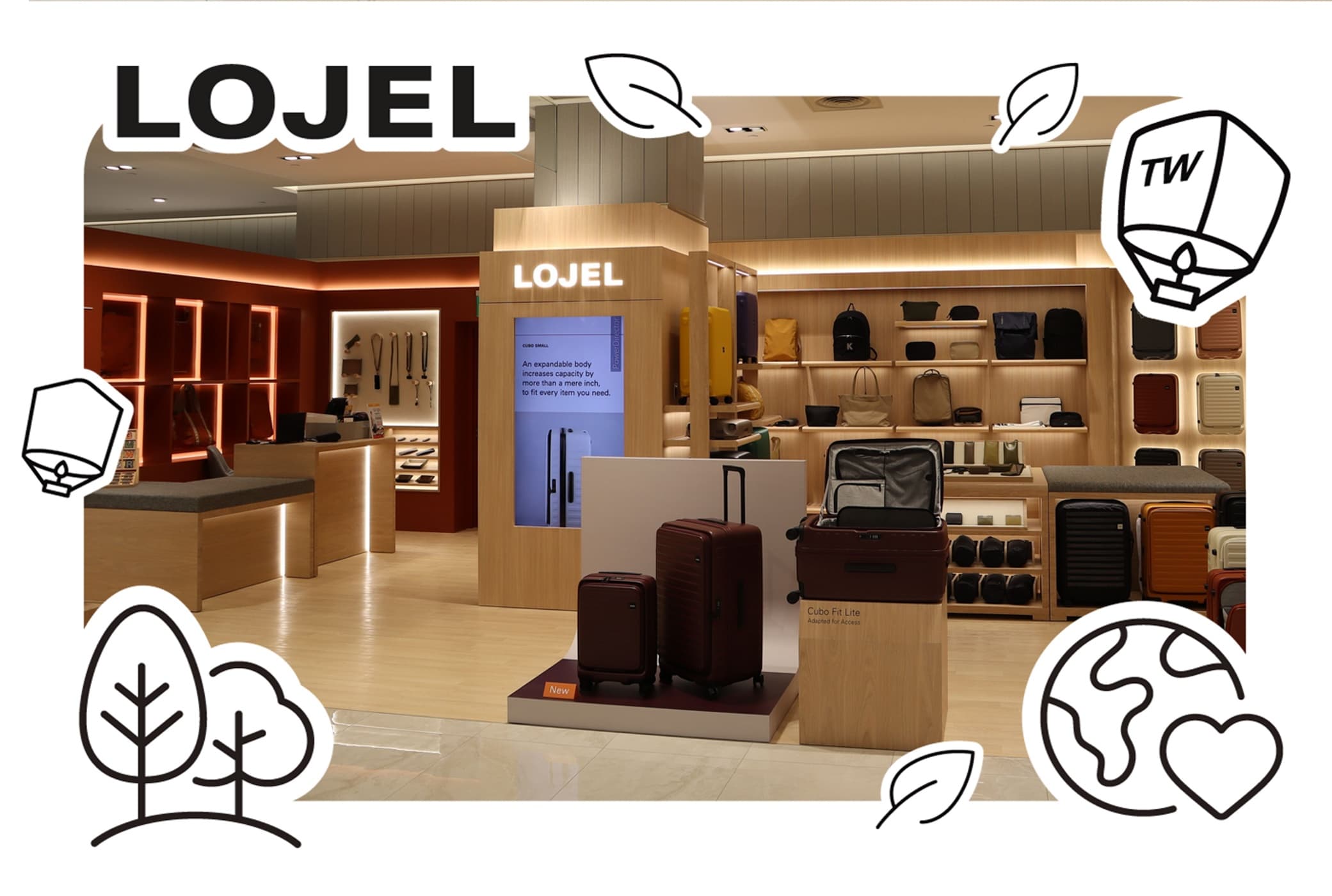 LOJEL SOGO 開幕:專櫃前的品牌邊框拍貼