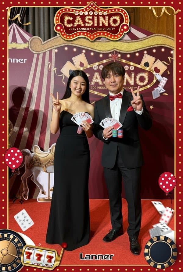 立端科技尾牙 CASINO 主題卡框變裝,晚宴賓客成對入鏡
